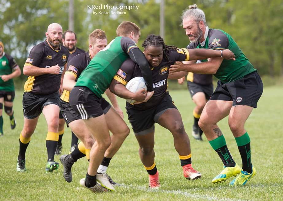Winger Tony Wilson carries the ball against the Rochester Aardvarks on Saturday, September 22, 2018.